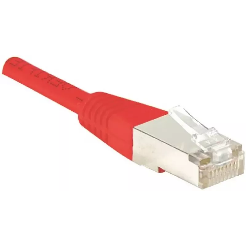 EXERTIS CONNECT Cat.6 F/UTP komutacinis kabelis, raudonas, 1,0 m, plonas apsauginis lizdas 842103
