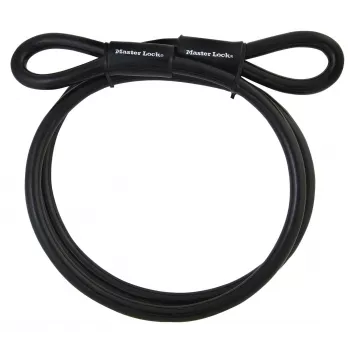 Master Lock 72EURD apsauginis kabelis su kilpomis, 4,5 m pintas plienas, juodas