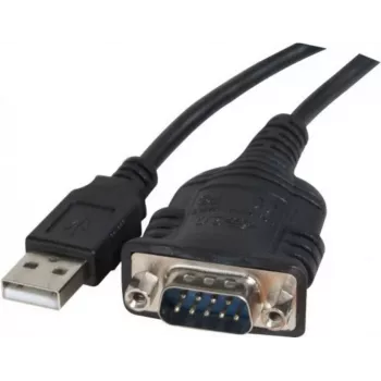 Exertis Connect 040341 USB Type-A į DB-9 RS-232 serijinis adapterio kabelis, 1 m, juodas