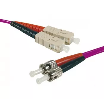 EXERTIS CONNECT OM4 optinis komutacinis kabelis, 50/125 µm, 2x ST į SC Duplex, erika-violetinė, 10 m 392826