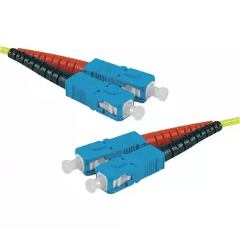 Exertis Connect HD šviesolaidinis komutacinis kabelis, OS2 vienmodis, SC Duplex į SC Duplex, UPC, geltonas, 15 m 392877