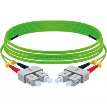 EXERTIS CONNECT OM5 SC Duplex – SC Duplex šviesolaidinis komutacinis kabelis, 50/125 µm, UPC, žalios spalvos, 1 m 392901