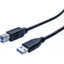 EXERTIS CONNECT USB 3.0 kabelis, USB-A male į USB-B male, 1,0 m, juodas, 5 Gbps 532464