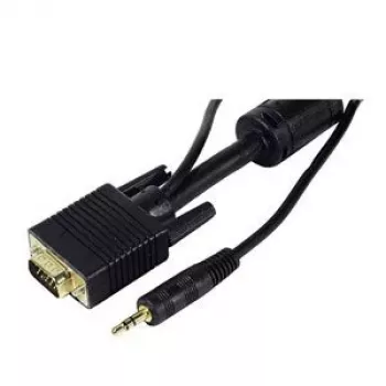 EXERTIS CONNECT S-VGA monitoriaus kabelis su audio, 15-pin HD D-Sub male to male, 5,0 m, juodas 137221