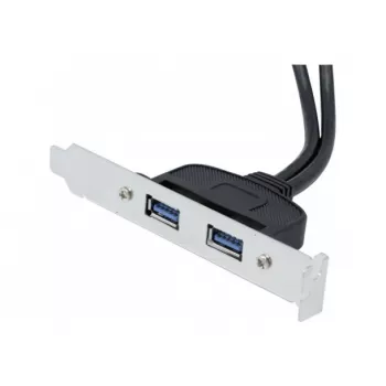 Exertis Connect USB 2.0 prailginimo kabelis, USB-A kištukas į USB-A lizdą, 0,25 m, juodas 146697