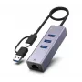 Exertis Connect USB 3.1 Gigabit Ethernet tinklo adapteris su USB šakotuvu ir Type-C konverteriu (310763)
