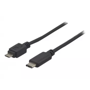 EXERTIS CONNECT USB 2.0 kabelis, USB Type-C į Micro-B, juodas, 1,0 m 150301