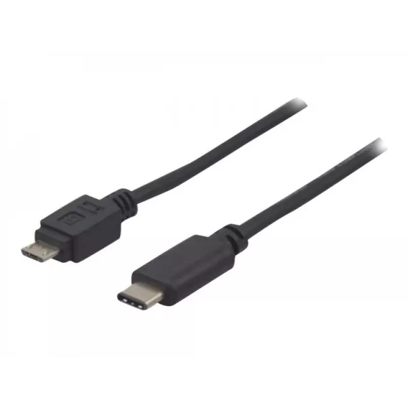 EXERTIS CONNECT USB 2.0 kabelis, USB Type-C į Micro-B, juodas, 1,0 m 150301