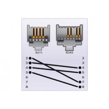 EXERTIS CONNECT telefono kabelis RJ11 vyriškas į RJ45 vyrišką, juodas, 10 m, EXC285011