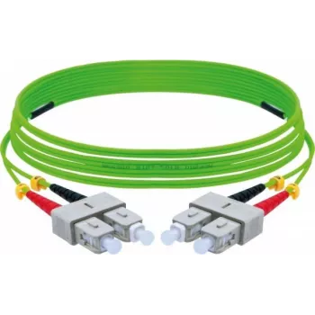 EXERTIS CONNECT OM5 SC Duplex – SC Duplex šviesolaidinis komutacinis kabelis, 50/125 µm, LSZH, žalios spalvos, 10 m 392906