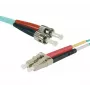 EXERTIS CONNECT LWL komutacinis kabelis Eco, 50/125 µm, OM3 daugiamodis, LC Duplex į ST Duplex, akvamarino spalvos, 3,0 m, UPC poliruotas 392733