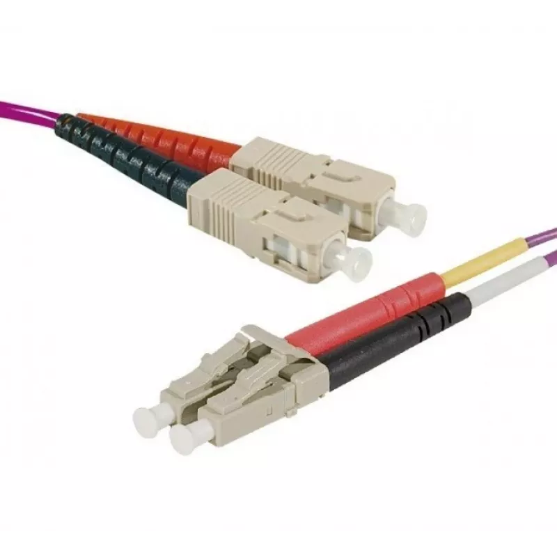 Exertis Connect LC/UPC – LC/UPC OM4 daugiamodis dvigubas Uniboot komutacinis kabelis, 1 m, Erika Violet, LSZH 392951