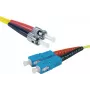 Exertis Connect ST/UPC – SC/UPC vienmodis dvigubas OS2 optinis komutacinis kabelis, 3 m, geltonas, 392883