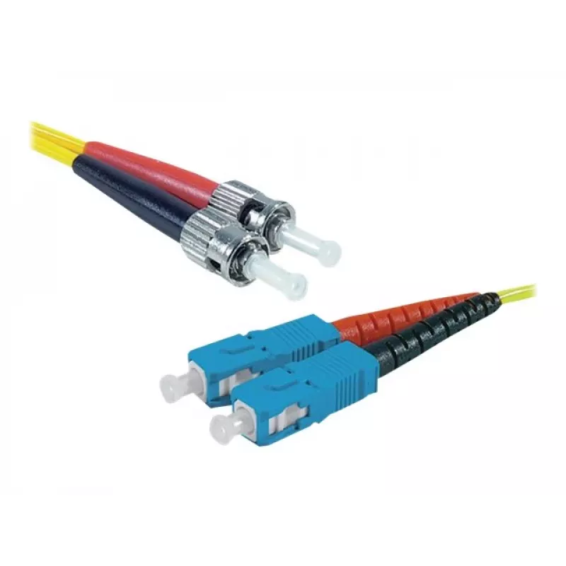Exertis Connect ST/UPC – SC/UPC vienmodis dvigubas OS2 optinis komutacinis kabelis, 3 m, geltonas, 392883