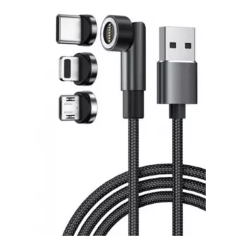 Exertis Connect USB 3-in-1 įkrovimo kabelis su USB-C, Micro-B, Lightning (640297)