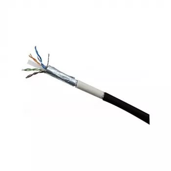 EXERTIS CONNECT Cat.6 F/UTP vandeniui atsparus lauko komutacinis kabelis, 30 m, juodas 845048
