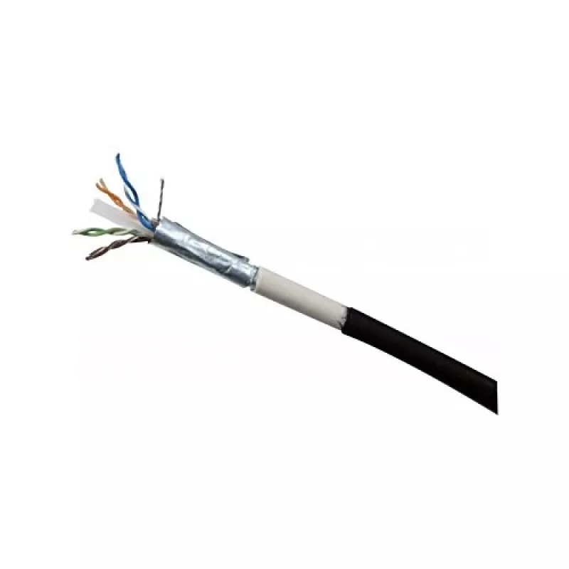 EXERTIS CONNECT Cat.6 F/UTP vandeniui atsparus lauko komutacinis kabelis, 30 m, juodas 845048