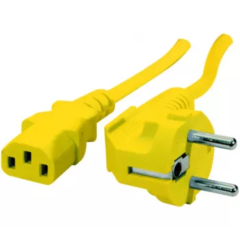 Exertis Connect kampuotas maitinimo kabelis Schuko - IEC C13, geltonas, 1,8 m, 808015