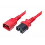 Exertis Connect IEC C14 į C15 maitinimo kabelis, raudonas, 1,8 m 808364