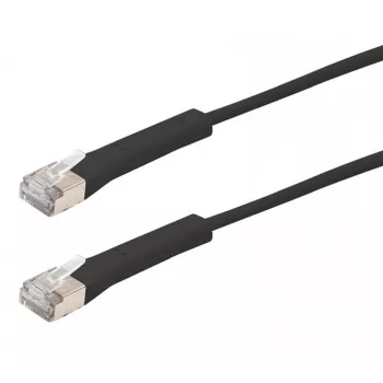 Exertis Connect RJ45 komutacinis kabelis, Cat. 6A, F/FTP, kampuotas, be halogenų, juodas, 2,0 m (854014)
