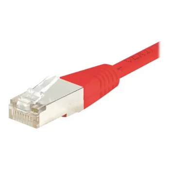 EXERTIS CONNECT Cat6 F/UTP komutacinis kabelis, raudonas, 50m, su plonu apsauginiu lankstu 853351