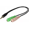 Exertis Connect CTIA ausinių adapteris - 3,5 mm TRRS į du TRS (ausinių/mikrofono skirstytuvas) 721135