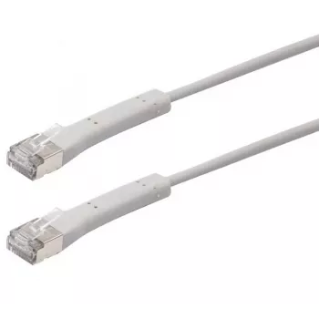 Exertis Connect RJ45 komutacinis kabelis, Cat. 6A, F/FTP, kampuota, be halogenų, pilkas, 3,0 m (854310)