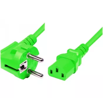 Exertis Connect maitinimo laidas, kampuotas Schuko kištukas į IEC C13 jungtį, žalias, 1,8 m (808016)