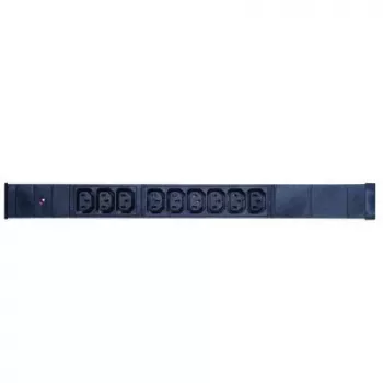 EXERTIS CONNECT 19 inch 1U 9 lizdų IEC C13 PDU, aliuminio korpusas, 2,5 m kabelis, juodas 808901