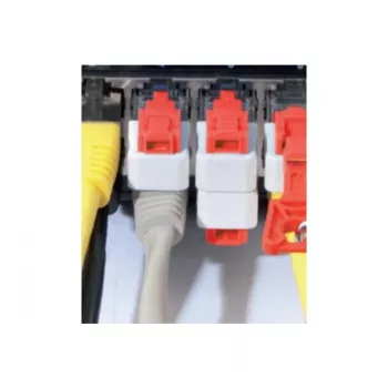 EXERTIS CONNECT RJ45 prievadų užraktas (10 vnt., mėlynas) su raktu – blokuoja neteisėtą prieigą prie tinklo 848943
