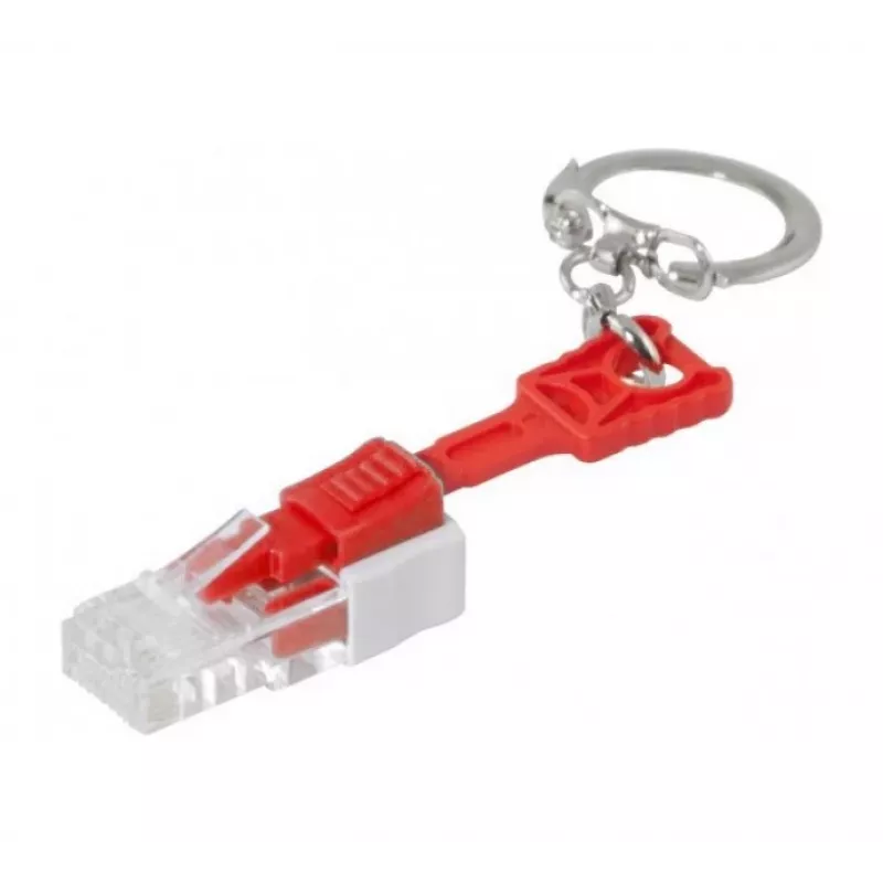 EXERTIS CONNECT RJ45 prievadų užraktas (10 vnt., mėlynas) su raktu – blokuoja neteisėtą prieigą prie tinklo 848943