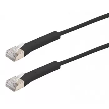 Exertis Connect RJ45 komutacinis kabelis, Cat. 6A, F/FTP, kampuotas, be halogenų, juodas, 1,0 m 854013