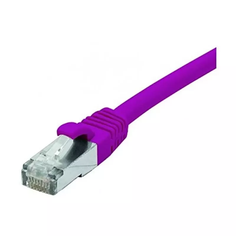 EXERTIS CONNECT Cat. 6 F/UTP komutacinis kabelis, PoE, be halogenų, violetinis, 15,0 m su fiksatoriaus apsauga 854416