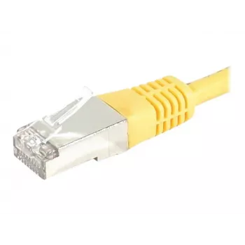 EXERTIS CONNECT Cat.6 S/FTP komutacinis kabelis, PiMF, geltonas, 0,5 m, RJ45, plonas snagless apsauginis gaubtas, LSZH 856831