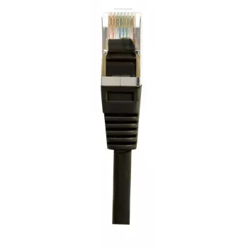 EXERTIS CONNECT Cat.6 S/FTP komutacinis kabelis, PiMF, juodas, 1,0 m, plonas apsauginis lankstas 856852