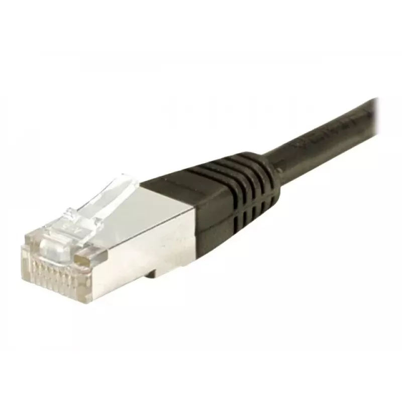 EXERTIS CONNECT Cat.6 S/FTP komutacinis kabelis, PiMF, juodas, 1,0 m, plonas apsauginis lankstas 856852