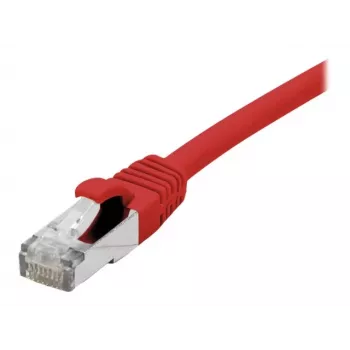 EXERTIS CONNECT Cat. 6A S/FTP komutacinis kabelis, 5m, raudonas, be halogenų, GRS sertifikuotas, su apsauga nuo užkabinimo 854525