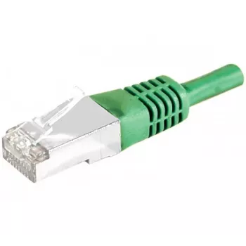 EXERTIS CONNECT Cat.6A S/FTP komutacinis kabelis, 5 m, žalias, LSZH, plonas apsauginis lankstas 858350