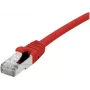 EXERTIS CONNECT Cat 6A S/FTP komutacinis kabelis, raudonas, 0,3 m, plonas snagless apsauga
