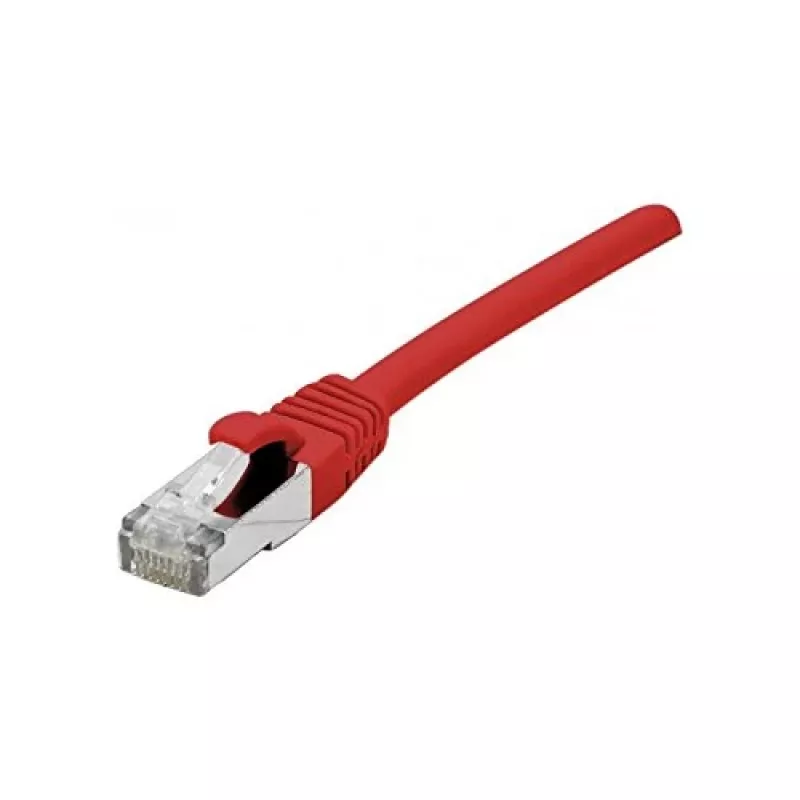 EXERTIS CONNECT Cat 6A S/FTP komutacinis kabelis, raudonas, 0,3 m, plonas snagless apsauga