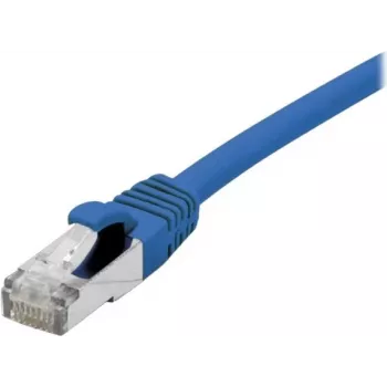 EXERTIS CONNECT Cat 6A S/FTP komutacinis kabelis, mėlynas, 1,0 m, plonu apsauginiu galu be užkabinimo