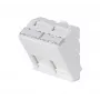 EXERTIS CONNECT montavimo plokštės įdėklas 45x45mm 2 Keystone moduliams, 30°, signalinė balta RAL 9003 911711
