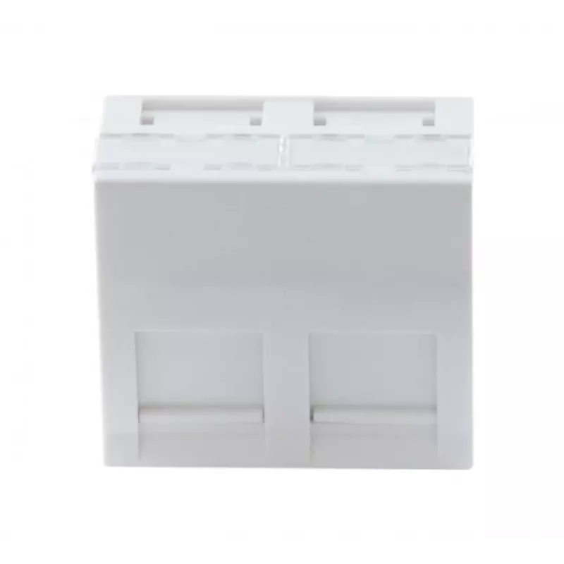EXERTIS CONNECT montavimo plokštės įdėklas 45x45mm 2 Keystone moduliams, 30°, signalinė balta RAL 9003 911711
