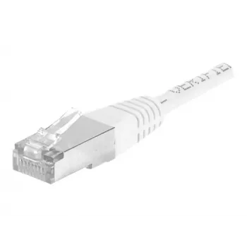EXERTIS CONNECT Cat.6a F/UTP komutacinis kabelis, 0,5 m, baltas, 10 Gbps, RJ45, Snagless 859577
