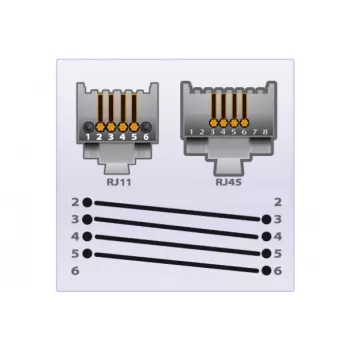 EXERTIS CONNECT Telefono kabelis, juodas, 2,0 m (EXC911735)