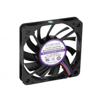Exertis Connect Evercool 60 mm korpuso ventiliatorius - patvarus, suteptas įvorės guolis, 3 kontaktų DC, juodas 910179