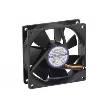 Exertis Connect Evercool 80 mm korpuso ventiliatorius - slydimo guolio, 2000 RPM, 26.5 CFM, juodas 910184