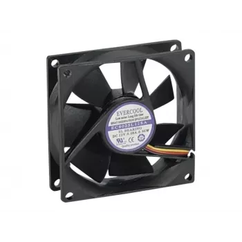 Exertis Connect Evercool 80 mm korpuso ventiliatorius - slydimo guolio, 2000 RPM, 26.5 CFM, juodas 910184