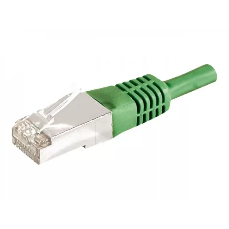 EXERTIS CONNECT Cat.6a F/UTP komutacinis kabelis, 7,5 m, žalias, 10 Gbps, LSZH, plonas snagless apsauginis dangtelis 859553