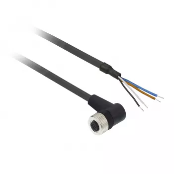 TMSS GERMANY Telemechanique Sensors M12 moteriškos jungties 4 kontaktų tiesus PUR kabelis, 10 m, juodas, IP67 XZCP1241L10